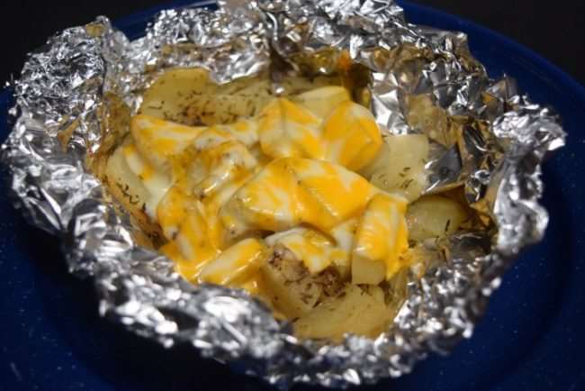 Cheesy Potatoes - Camping Food