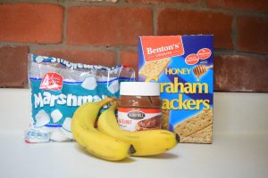 Hazelnut Banana S'mores - Camping Food - A must have for any camping trip