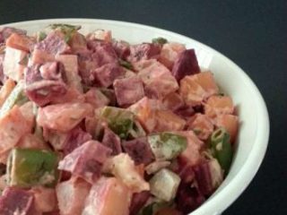 Russian Salad (Potatoes, Beets, Carrots, and Peas)