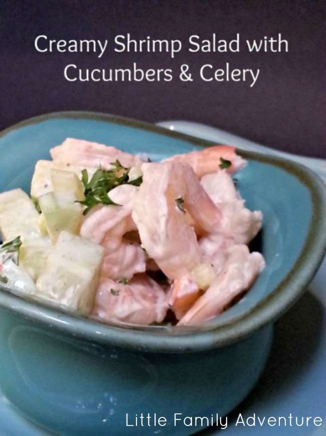 Creamy Shrimp Salad with Cucumber & Celery - Healthy recipe that is quick and easy