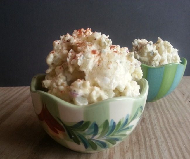 Potato Salad in green bowl