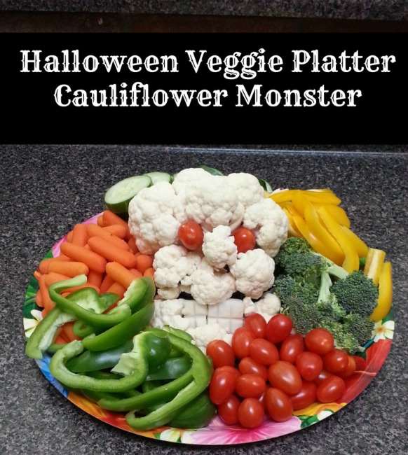 Halloween Veggie Platter - Cauliflower Monster