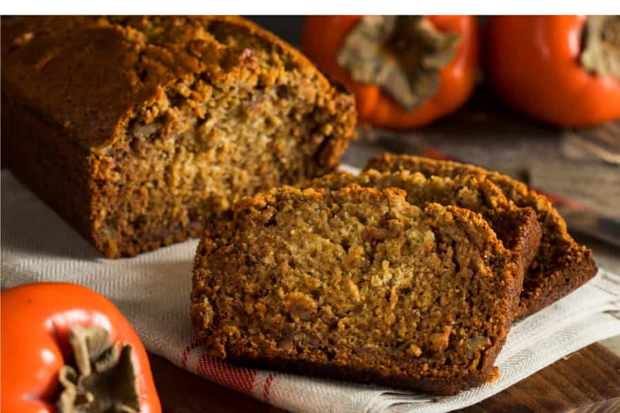 persimmon bread with chopped nuts