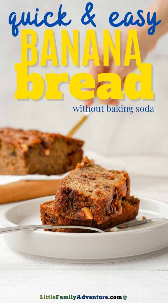 cutting banana bread into slices