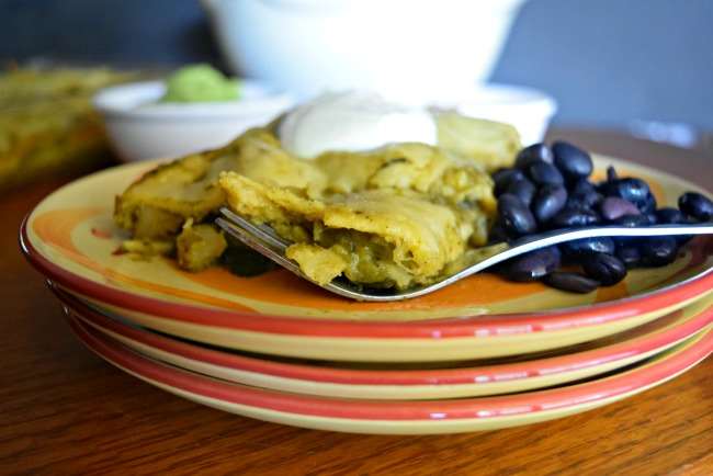  Green Enchiladas (vegetarian) 