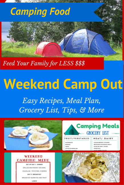 weekend camping meal plan recipes 4 5 people for only 50