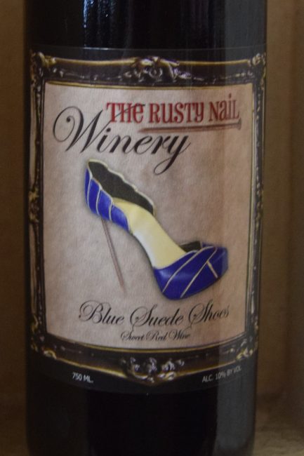 wine bottle with pump on label