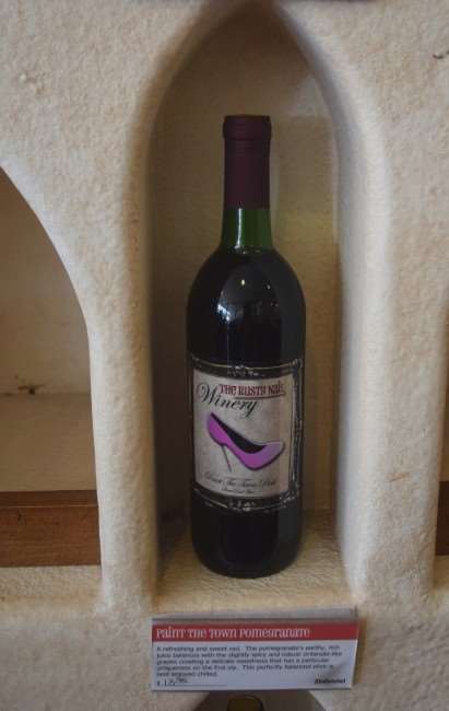 wine bottle with pump on label