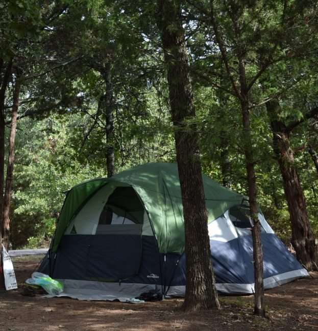 tent among trees