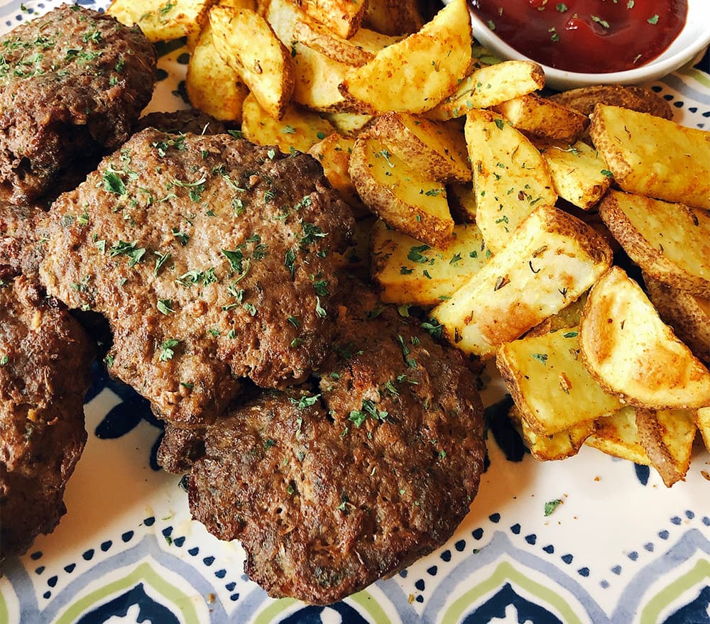 German Frikadellen And Skillet Potatoes