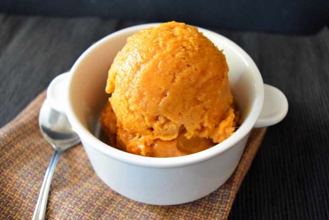 Pumpkin Ice Cream in a bowl