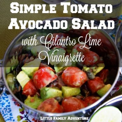 Simple Tomato Avocado Salad with Cilantro Lime Vinaigrette