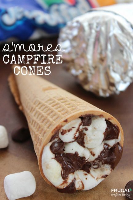 S'mores Campfire Cones - Cooking on the Campfire