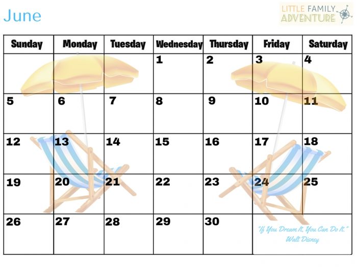 June printable calendar