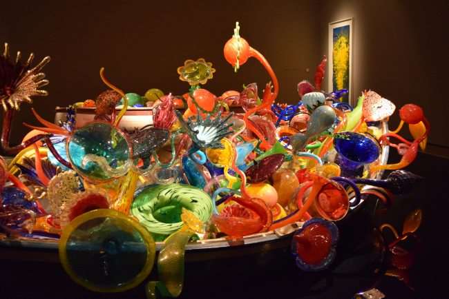 Boat full of Chihuly art glass