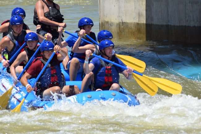 White Water Rafters on a manmade river