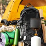 family camping tent and gear