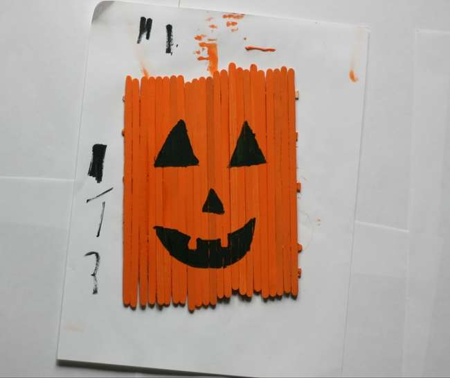 diy popsicle stick pumpkin