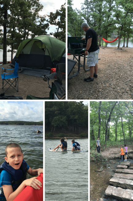 Camping in Chickasaw National Recreation Area, tent, kayaking, frest