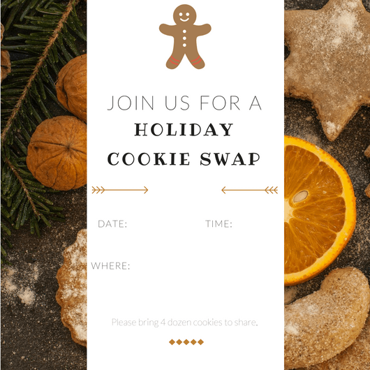 Printable Invitation for a holiday cookie swap