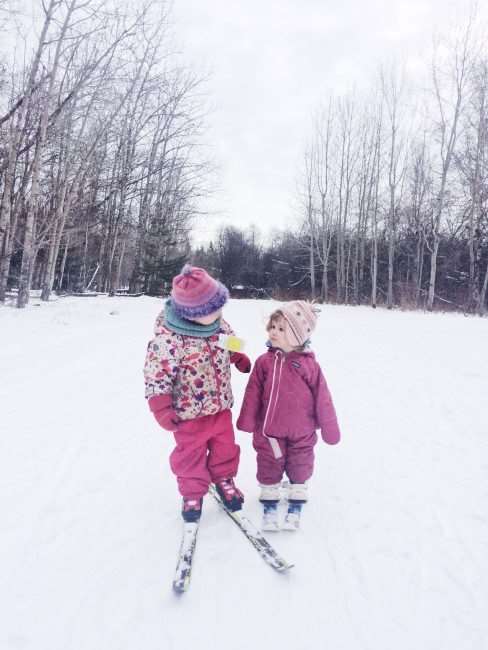 Cross country skiing with toddlers