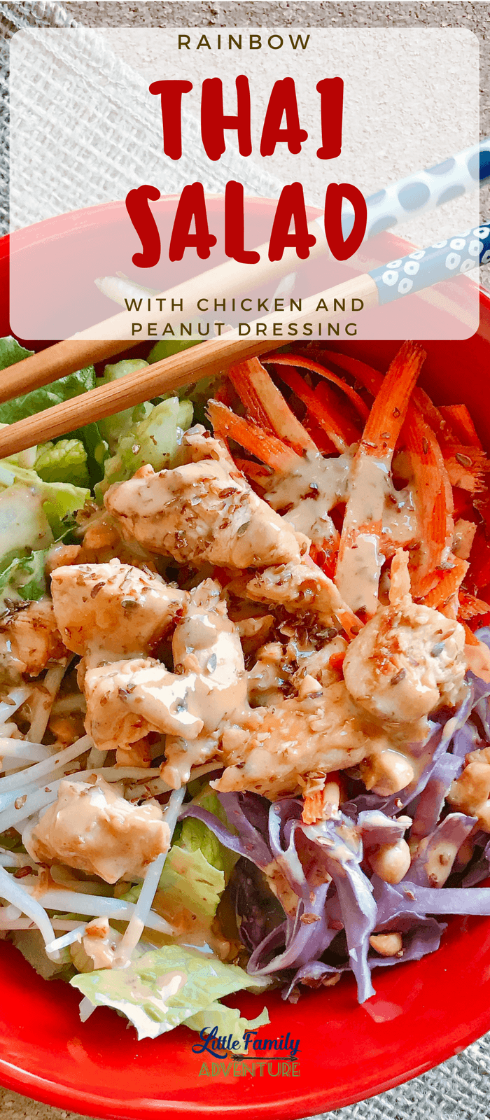 Rainbow Thai Chicken Salad With Peanut Dressing