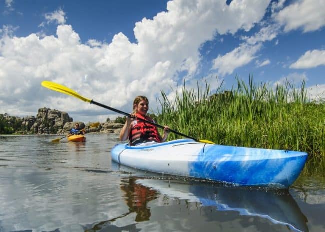 South Dakota State Park, outdoor family, kayaking, water sports