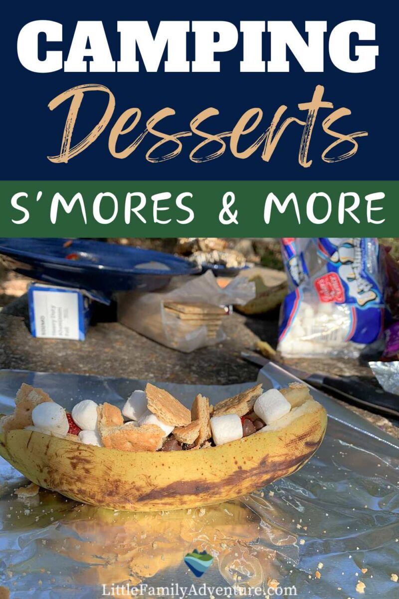 banana boat s'mores on tinfoil for camping dessert recipe