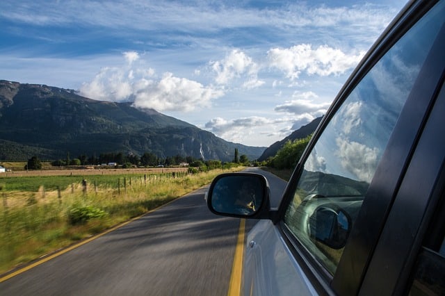 car side view on the road