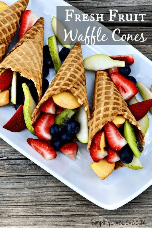 fresh fruit in a waffle cone