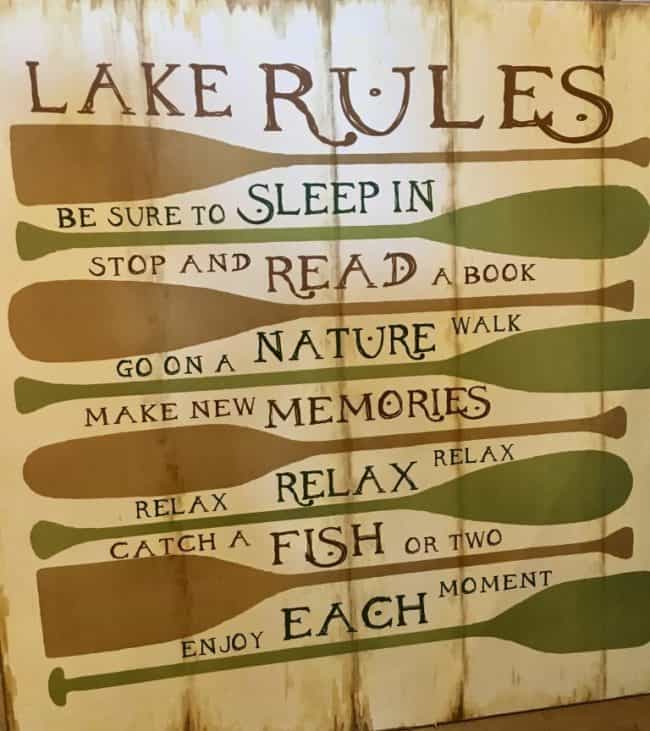 Lake Rules - Enjoy Each Moment