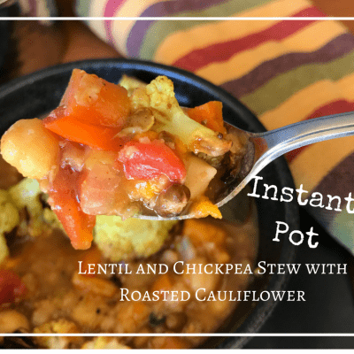 Mediterranean Lentil and Chickpea Stew with Roasted Cauliflower