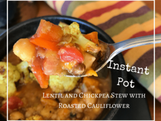 Mediterranean Lentil and Chickpea Stew with Roasted Cauliflower