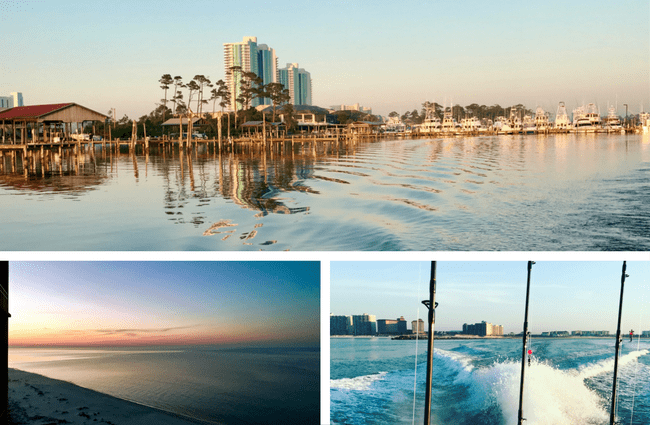 View from the boat in Gulf Shores