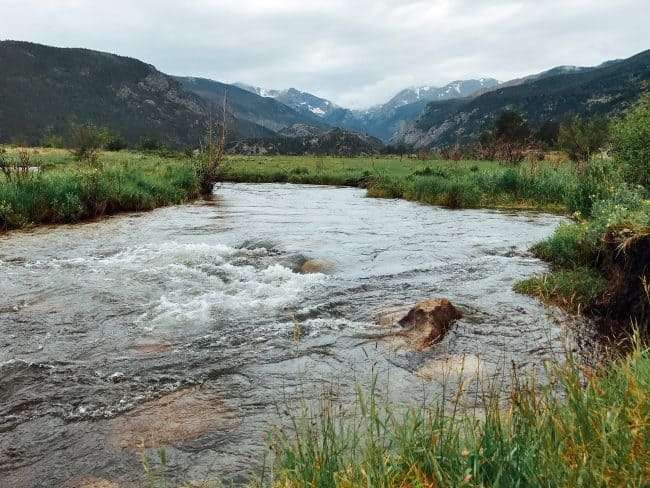 Creek running through Rocky Mountain National Park in Estes Park, Colorado