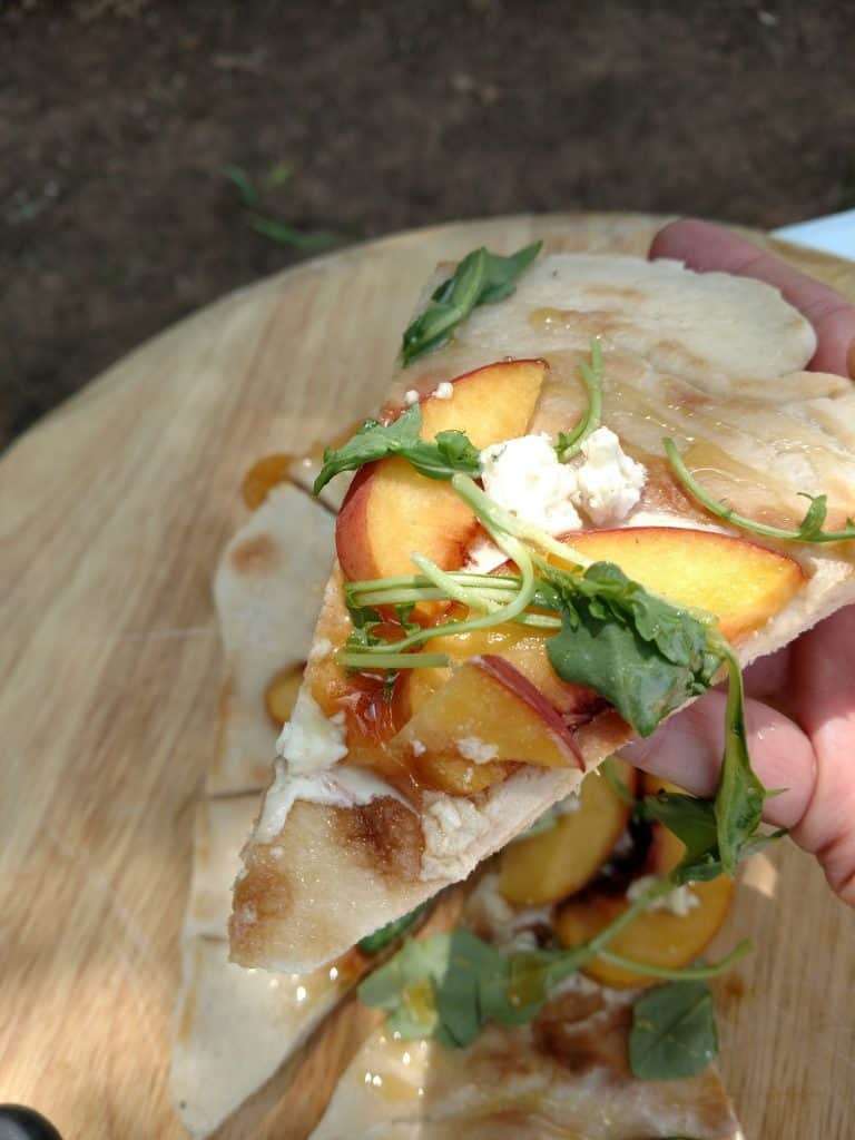 Peach & Honey Pizza