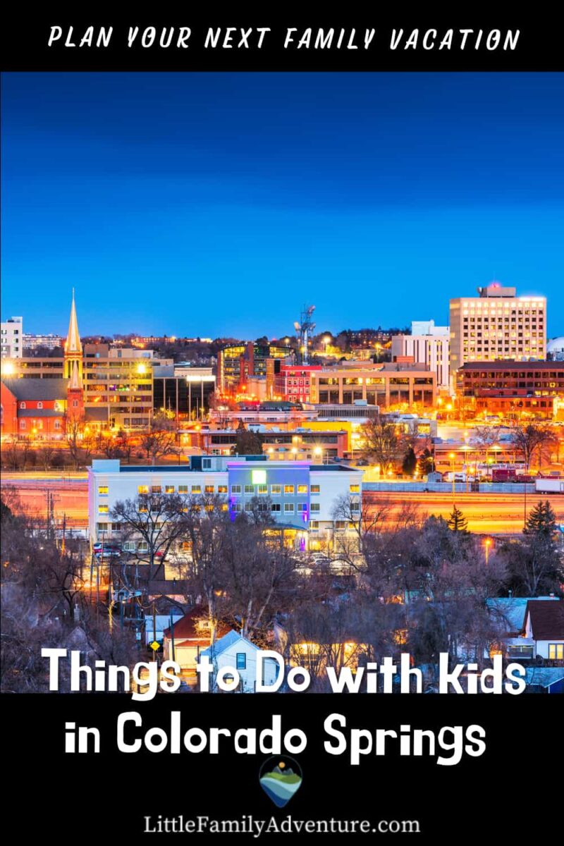 things to do in Colorado SPrings with kids - downtown city at night