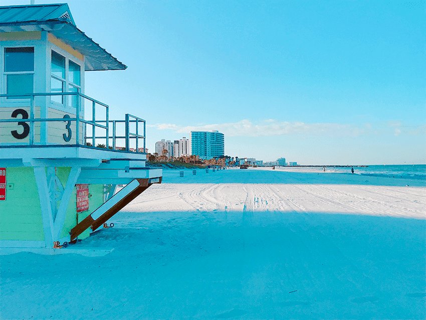 Lifeguard stand on Clearwater Beach Florida