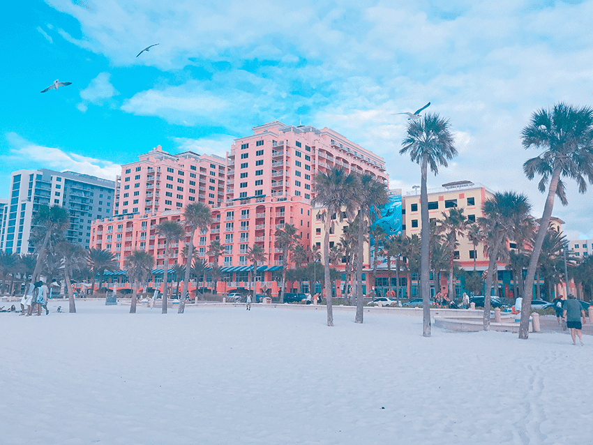 Clearwater Beach and the Hyatt Grand Resort and spa.