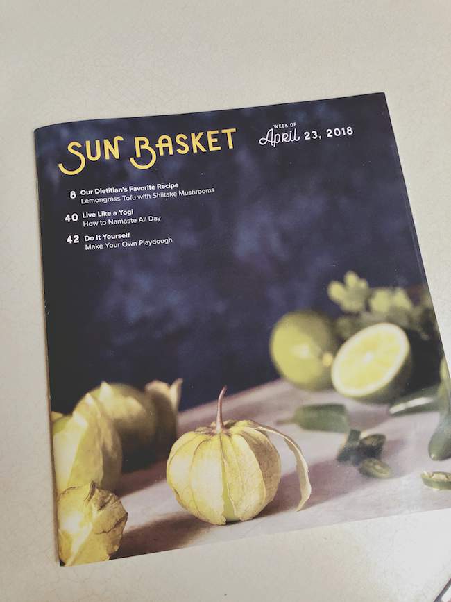 Sun Basket Meals & recipe booklet
