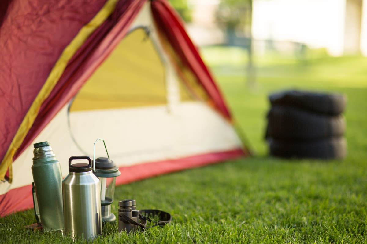 camp tent and gear