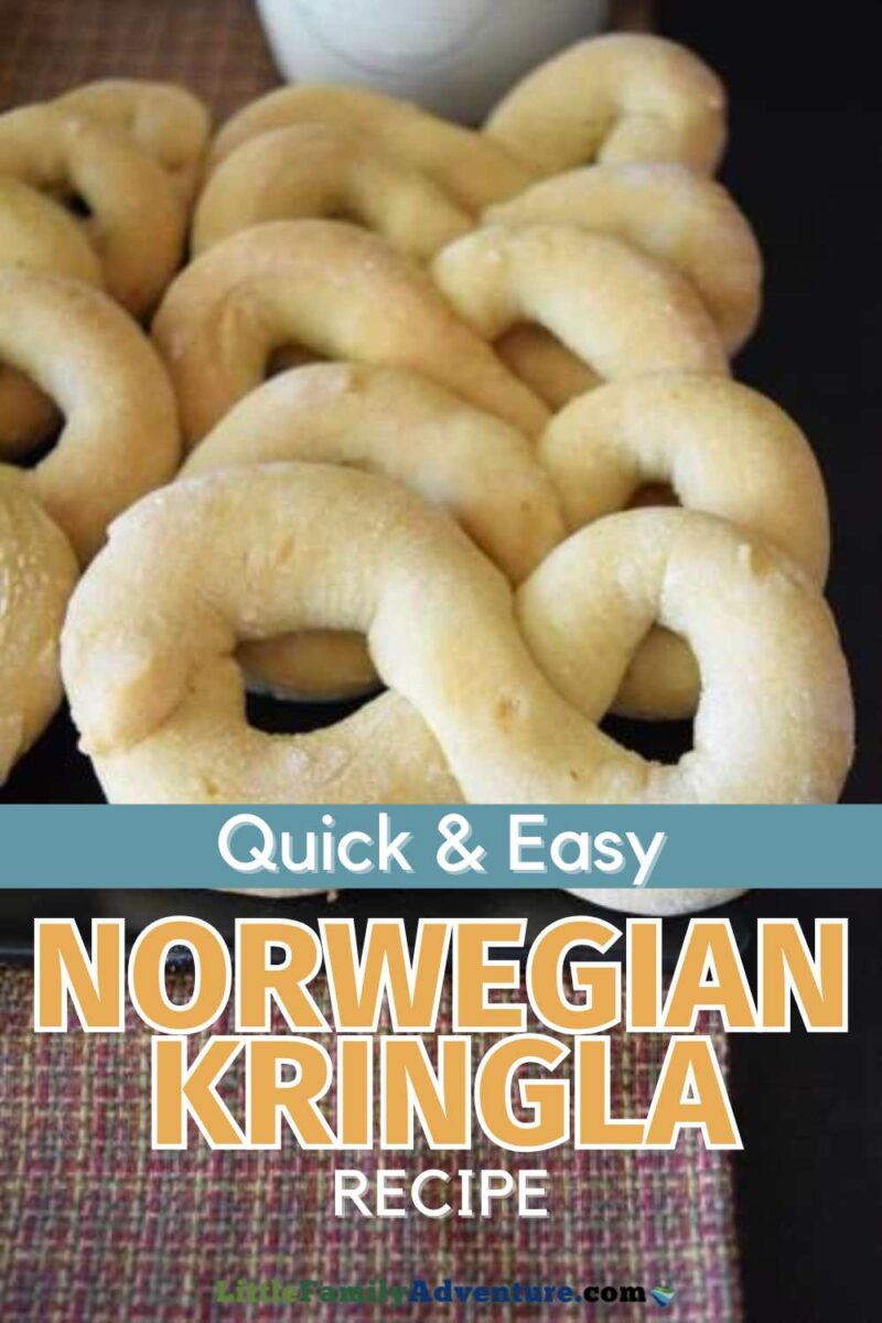 figure eight soft kringla cookies on a counter