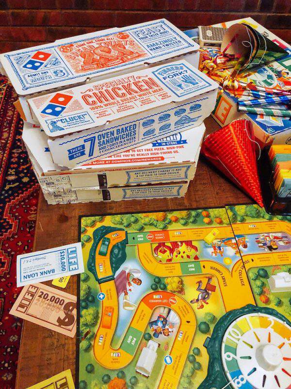 Family Game Night with Domino's pizza