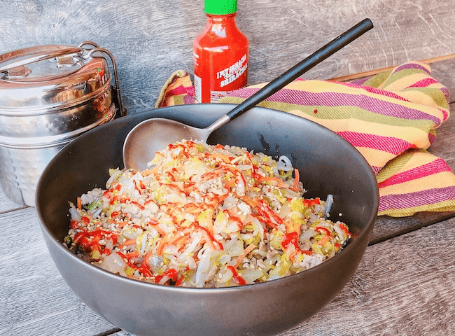 Sausage Egg roll in a bowl