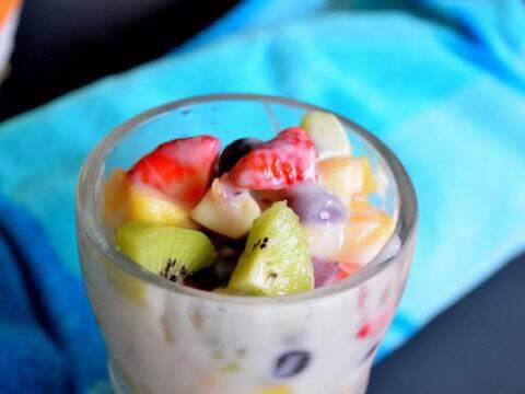 Fruit Salad with Whipped Cream