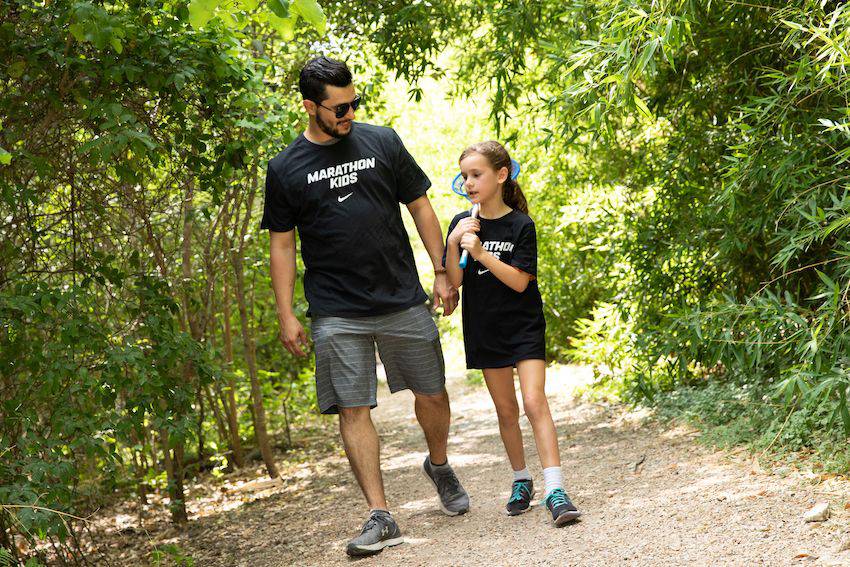father and daughter walk and talk challenge