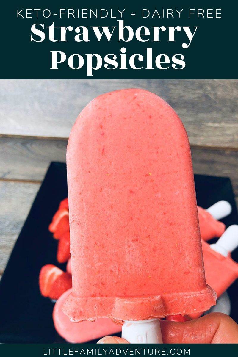 Easy Strawberry Coconut Milk Keto Popsicles {Vegan, Low Carb Recipe}