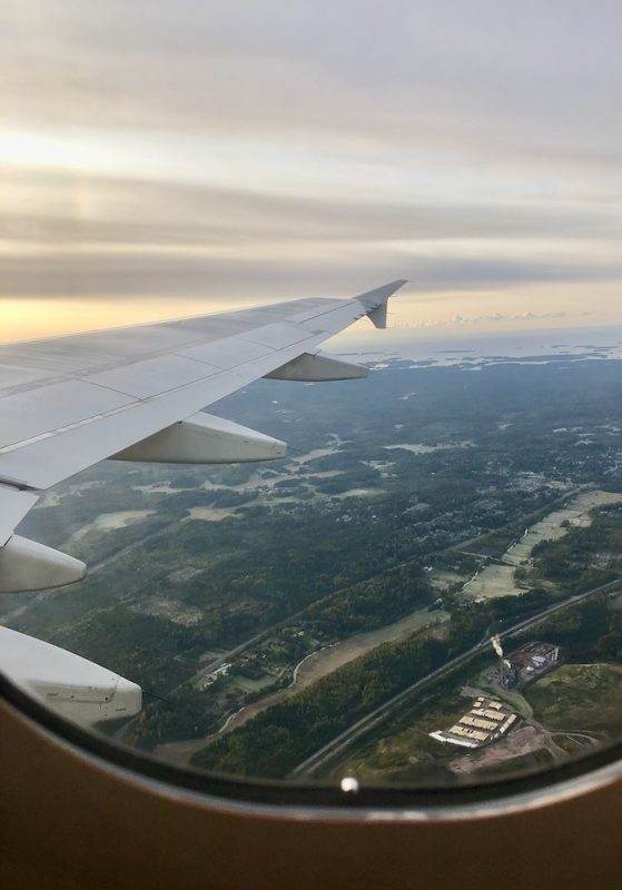 Helsinki aerial view from plane