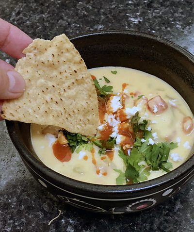 Cheese dip with cilantro