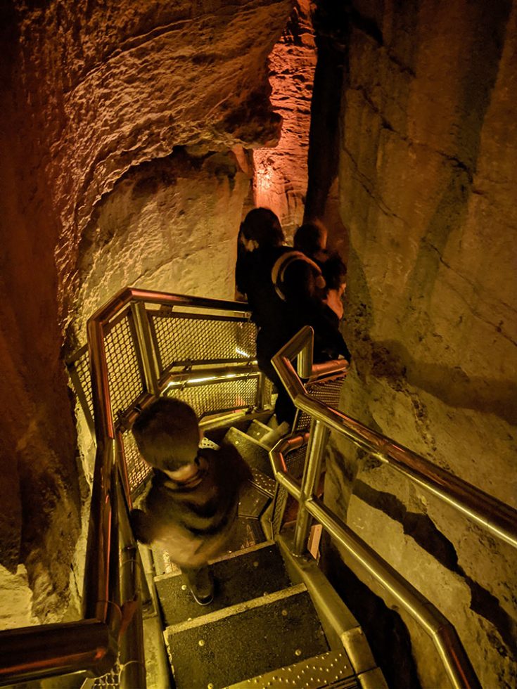 Mammoth Cave National Park 5 Best Cave Tours For Families   Mammoth Cave Tight Spaces 735x980 